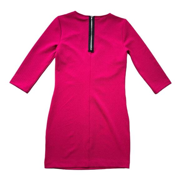 Daisy Fuentes Fuschia Textured Three Quarter Sleeve Sheath Dress - Picture 3 of 6